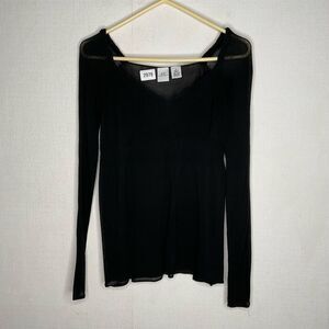A/X ARMANI EXCHANGE‎ Sheer Top Womens Small 100% Silk Blouse Dark Fairy Romantic